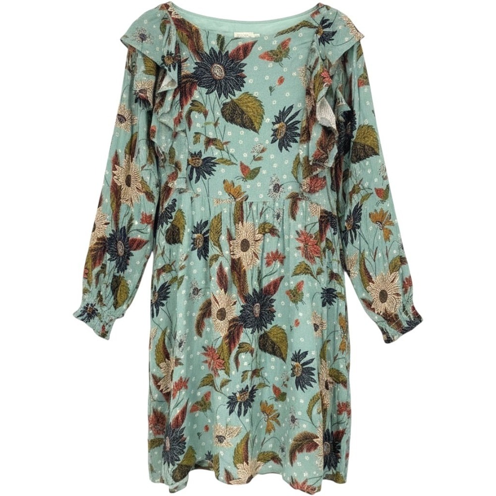 Spartina 449 Womens‎ XL Millie Ruffle Dress Floral Butterfly Boho Cottagecore - Picture 5 of 13